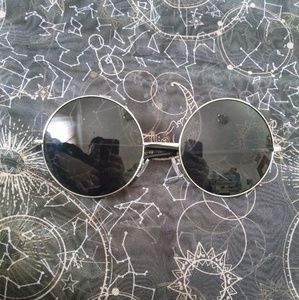 Oversized Round Black Sunglasses